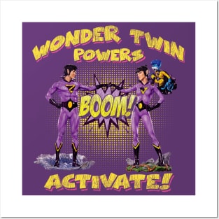 Wonder Twins Worn Out Posters and Art